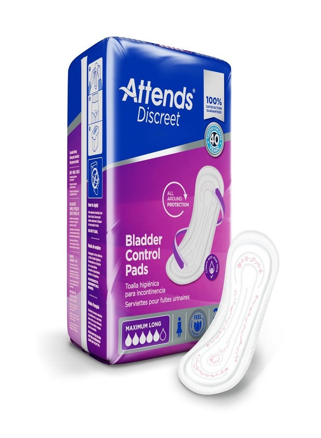 Attends Discreet Bladder Control Pads, Maximum Long, Liner Pads, ADPMAL - Pack of 20 - Image 1